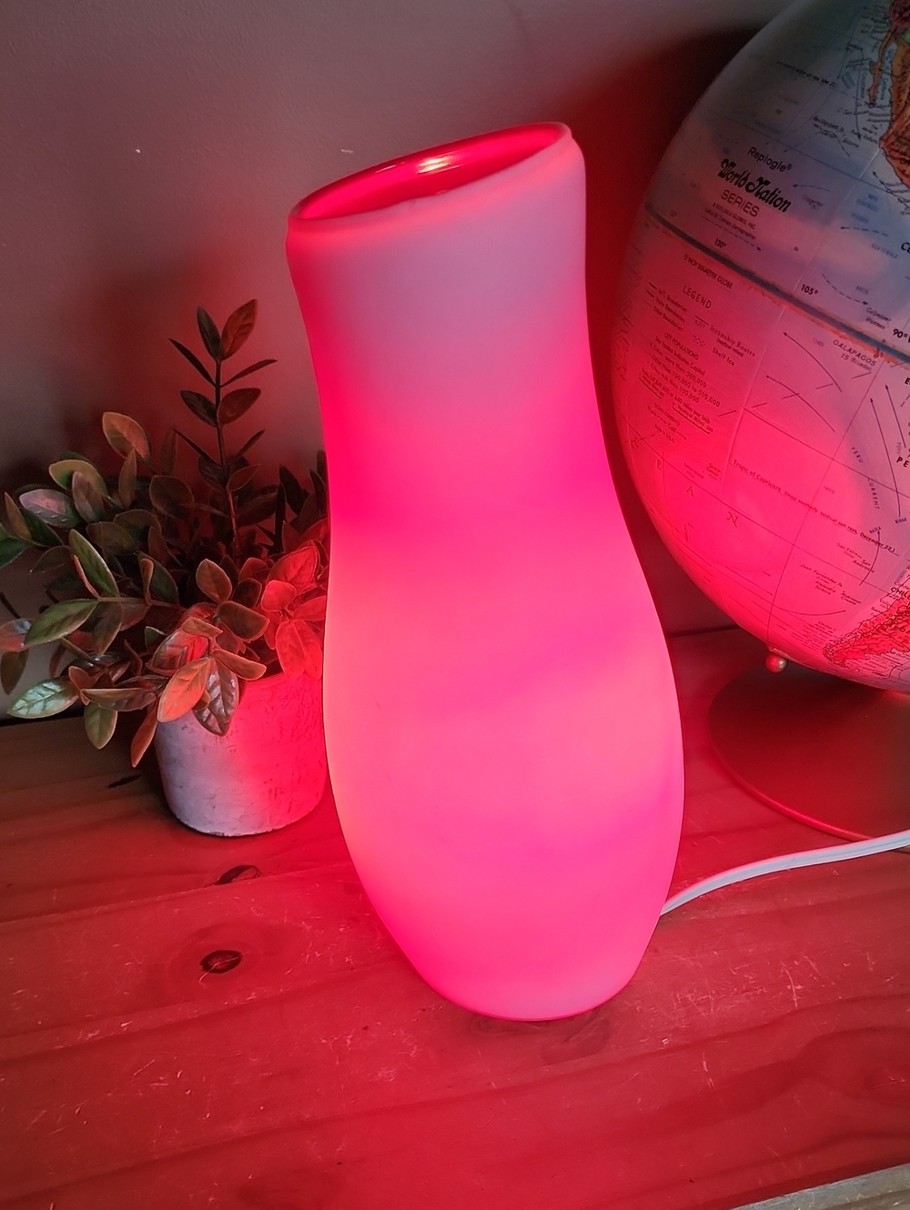 Vintage IKEA Mylonit table lamp in Red Frosted Glass
